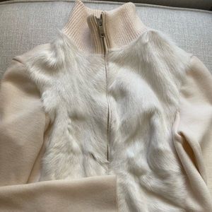 Prada zip up fur sweater